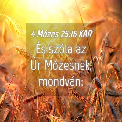 Picture 04 - 4 Mózes 25:16 KAR - És szóla az Úr Mózesnek, - Bible Verse Picture
