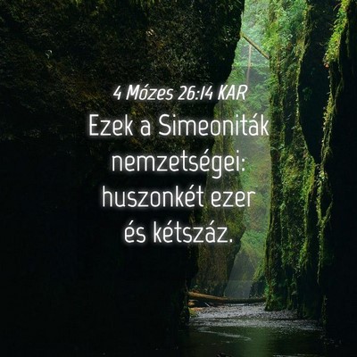 Picture 04 - 4 Mózes 26:14 KAR - Ezek a Simeoniták nemzetségei: huszonkét ezer - Bible Verse Picture
