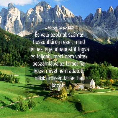 Picture 04 - 4 Mózes 26:62 KAR - És vala azoknak száma: huszonhárom ezer, mind - Bible Verse Picture
