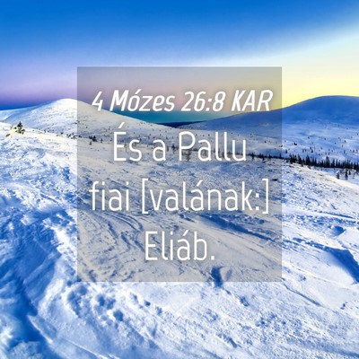 Picture 04 - 4 Mózes 26:8 KAR - És a Pallu fiai [valának:] - Bible Verse Picture