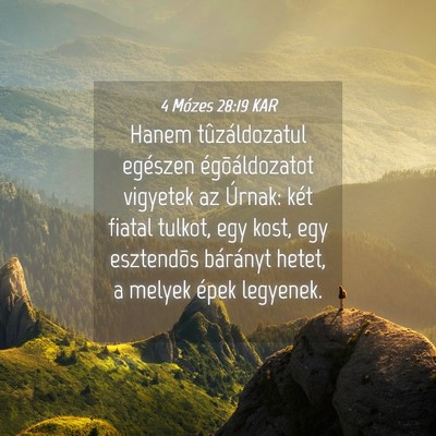 Picture 04 - 4 Mózes 28:19 KAR - Hanem tûzáldozatul egészen égõáldozatot - Bible Verse Picture
