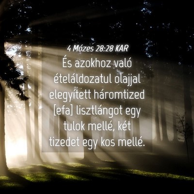 Picture 04 - 4 Mózes 28:28 KAR - És azokhoz való ételáldozatul olajjal - Bible Verse Picture