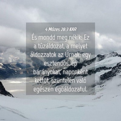 Picture 04 - 4 Mózes 28:3 KAR - És mondd meg nékik: Ez a tûzáldozat, a melyet - Bible Verse Picture