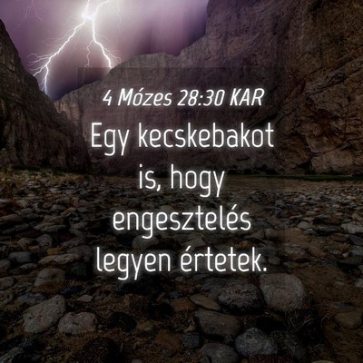 Picture 04 - 4 Mózes 28:30 KAR - Egy kecskebakot is, hogy engesztelés legyen - Bible Verse Picture