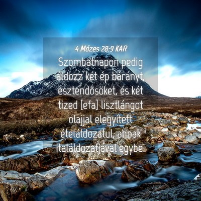 Picture 04 - 4 Mózes 28:9 KAR - Szombatnapon pedig áldozz két ép bárányt, - Bible Verse Picture