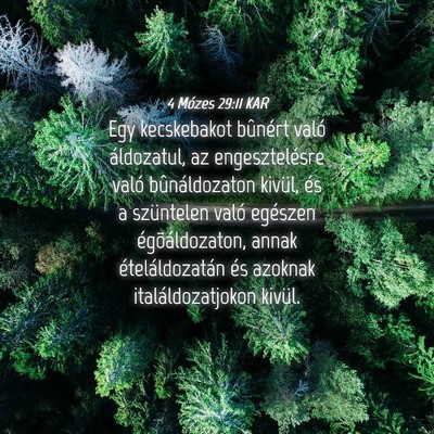 Picture 04 - 4 Mózes 29:11 KAR - Egy kecskebakot bûnért való áldozatul, az - Bible Verse Picture