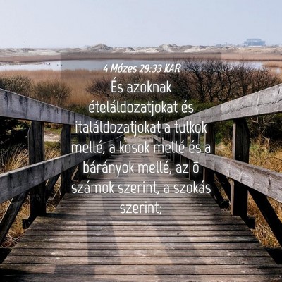 Picture 04 - 4 Mózes 29:33 KAR - És azoknak ételáldozatjokat és - Bible Verse Picture
