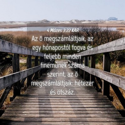Picture 04 - 4 Mózes 3:22 KAR - Az õ megszámláltjaik, az egy hónapostól - Bible Verse Picture