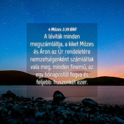 Picture 04 - 4 Mózes 3:39 KAR - A léviták minden megszámláltja, a kiket - Bible Verse Picture