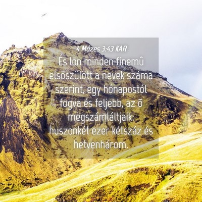 Picture 04 - 4 Mózes 3:43 KAR - És lõn minden finemû elsõszülött a nevek - Bible Verse Picture
