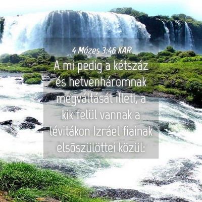 Picture 04 - 4 Mózes 3:46 KAR - A mi pedig a kétszáz és hetvenháromnak - Bible Verse Picture