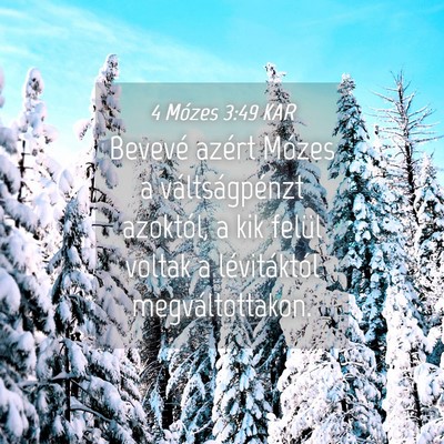 Picture 04 - 4 Mózes 3:49 KAR - Bevevé azért Mózes a váltságpénzt azoktól, - Bible Verse Picture