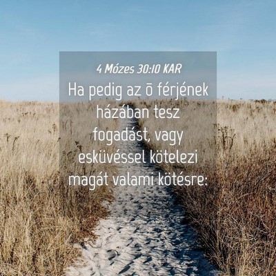 Picture 04 - 4 Mózes 30:10 KAR - Ha pedig az õ férjének házában tesz - Bible Verse Picture