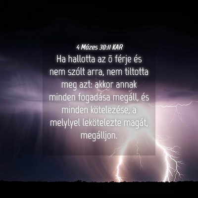 Picture 04 - 4 Mózes 30:11 KAR - Ha hallotta az õ férje és nem szólt arra, nem - Bible Verse Picture