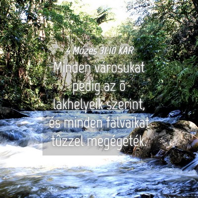 Picture 04 - 4 Mózes 31:10 KAR - Minden városukat pedig az õ lakhelyeik szerint, - Bible Verse Picture