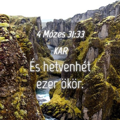 Picture 04 - 4 Mózes 31:33 KAR - És hetvenhét ezer - Bible Verse Picture