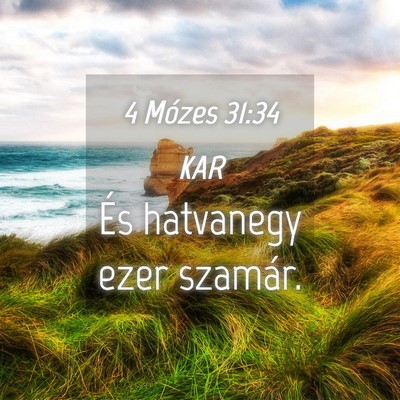 Picture 04 - 4 Mózes 31:34 KAR - És hatvanegy ezer - Bible Verse Picture