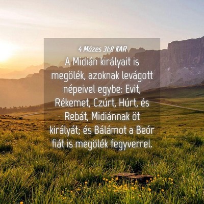 Picture 04 - 4 Mózes 31:8 KAR - A Midián királyait is megölék, azoknak - Bible Verse Picture