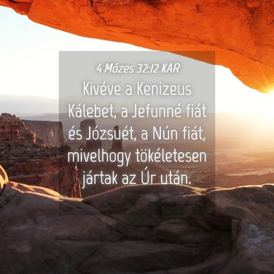 Picture 04 - 4 Mózes 32:12 KAR - Kivéve a Kenizeus Kálebet, a Jefunné fiát és - Bible Verse Picture