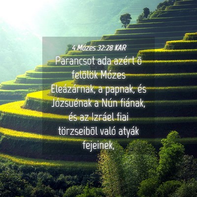 Picture 04 - 4 Mózes 32:28 KAR - Parancsot ada azért õ felõlök Mózes - Bible Verse Picture