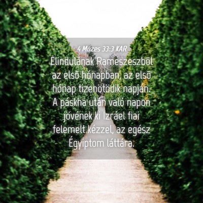 Picture 04 - 4 Mózes 33:3 KAR - Elindulának Rameszeszbõl az elsõ hónapban, az - Bible Verse Picture
