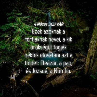 Picture 04 - 4 Mózes 34:17 KAR - Ezek azoknak a férfiaknak nevei, a kik - Bible Verse Picture