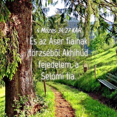 Picture 04 - 4 Mózes 34:27 KAR - És az Áser fiainak törzsébõl Akhihúd - Bible Verse Picture
