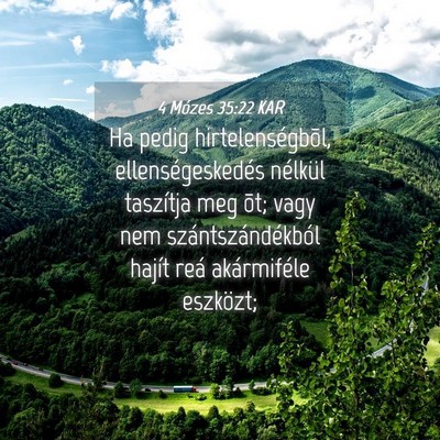 Picture 04 - 4 Mózes 35:22 KAR - Ha pedig hirtelenségbõl, ellenségeskedés - Bible Verse Picture