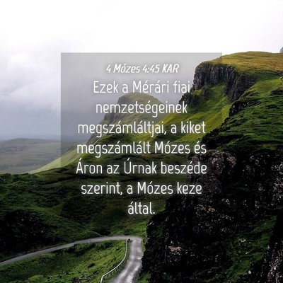Picture 04 - 4 Mózes 4:45 KAR - Ezek a Mérári fiai nemzetségeinek - Bible Verse Picture