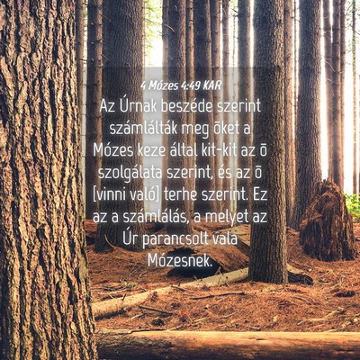 Picture 04 - 4 Mózes 4:49 KAR - Az Úrnak beszéde szerint számlálták meg - Bible Verse Picture