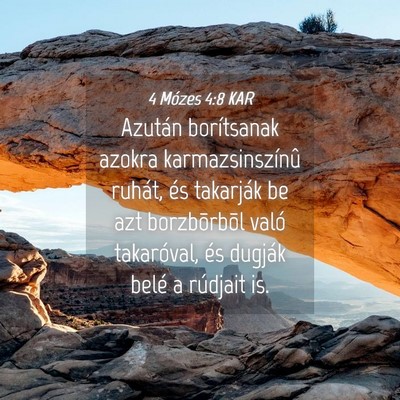 Picture 04 - 4 Mózes 4:8 KAR - Azután borítsanak azokra karmazsinszínû - Bible Verse Picture