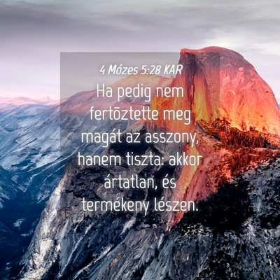 Picture 04 - 4 Mózes 5:28 KAR - Ha pedig nem fertõztette meg magát az asszony, - Bible Verse Picture