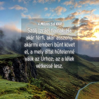 Picture 04 - 4 Mózes 5:6 KAR - Szólj Izráel fiainak: Ha akár férfi, akár - Bible Verse Picture