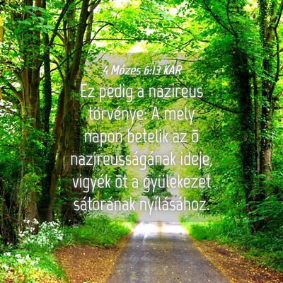 Picture 04 - 4 Mózes 6:13 KAR - Ez pedig a nazireus törvénye: A mely napon - Bible Verse Picture