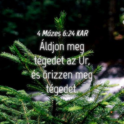 Picture 04 - 4 Mózes 6:24 KAR - Áldjon meg tégedet az Úr, és õrizzen meg - Bible Verse Picture