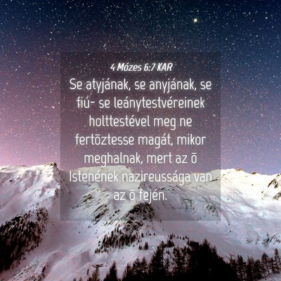 Picture 04 - 4 Mózes 6:7 KAR - Se atyjának, se anyjának, se fiú- se - Bible Verse Picture