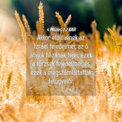 Picture 04 - 4 Mózes 7:2 KAR - Akkor elõjövének az Izráel fejedelmei, az õ - Bible Verse Picture