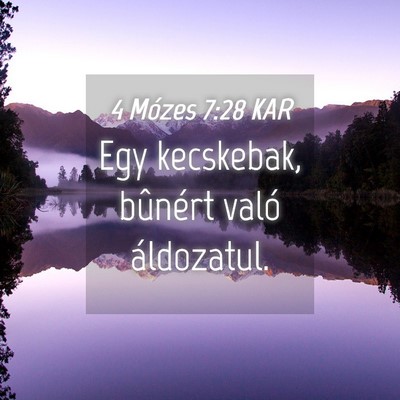 Picture 04 - 4 Mózes 7:28 KAR - Egy kecskebak, bûnért való - Bible Verse Picture
