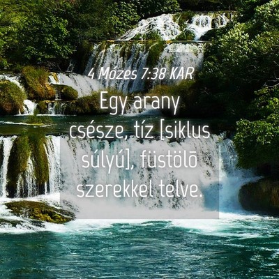 Picture 04 - 4 Mózes 7:38 KAR - Egy arany csésze, tíz [siklus súlyú], - Bible Verse Picture