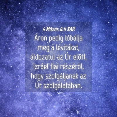 Picture 04 - 4 Mózes 8:11 KAR - Áron pedig lóbálja meg a lévitákat, - Bible Verse Picture