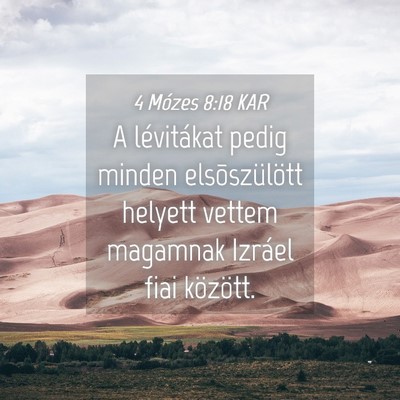 Picture 04 - 4 Mózes 8:18 KAR - A lévitákat pedig minden elsõszülött helyett - Bible Verse Picture