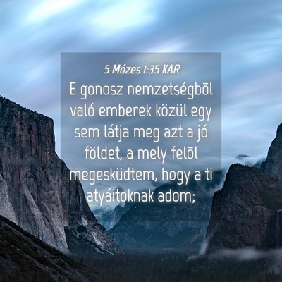 Picture 04 - 5 Mózes 1:35 KAR - E gonosz nemzetségbõl való emberek közül egy - Bible Verse Picture