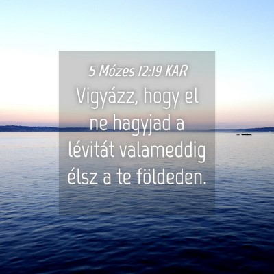 Picture 04 - 5 Mózes 12:19 KAR - Vigyázz, hogy el ne hagyjad a lévitát - Bible Verse Picture