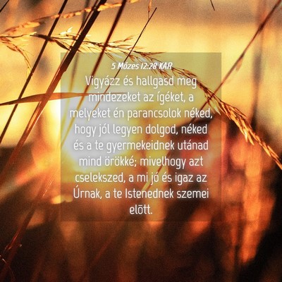 Picture 04 - 5 Mózes 12:28 KAR - Vigyázz és hallgasd meg mindezeket az ígéket, - Bible Verse Picture