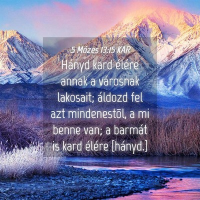 Picture 04 - 5 Mózes 13:15 KAR - Hányd kard élére annak a városnak lakosait; - Bible Verse Picture