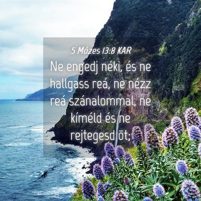 Picture 04 - 5 Mózes 13:8 KAR - Ne engedj néki, és ne hallgass reá, ne nézz - Bible Verse Picture