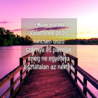 Picture 04 - 5 Mózes 14:10 KAR - Valaminek pedig nincsen úszó szárnya és - Bible Verse Picture