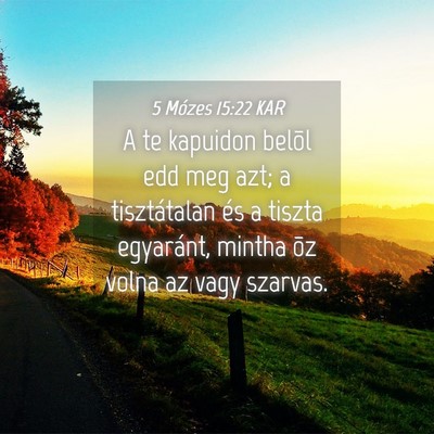 Picture 04 - 5 Mózes 15:22 KAR - A te kapuidon belõl edd meg azt; a tisztátalan - Bible Verse Picture