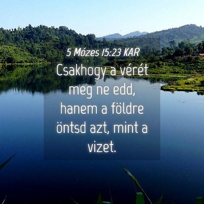 Picture 04 - 5 Mózes 15:23 KAR - Csakhogy a vérét meg ne edd, hanem a földre - Bible Verse Picture