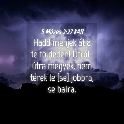 Picture 04 - 5 Mózes 2:27 KAR - Hadd menjek át a te földeden! Útról-útra - Bible Verse Picture